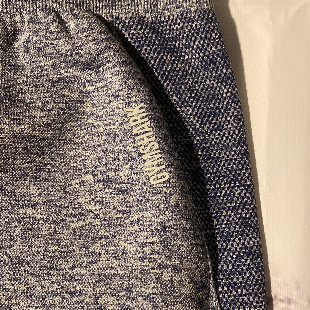 GymShark Flex High-Waisted Leggings Navy Marl/Light Grey Brand New! - Picture 7 of 7